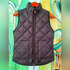 J.Crew Quilted Down Vest XS Dark Gray Puffer